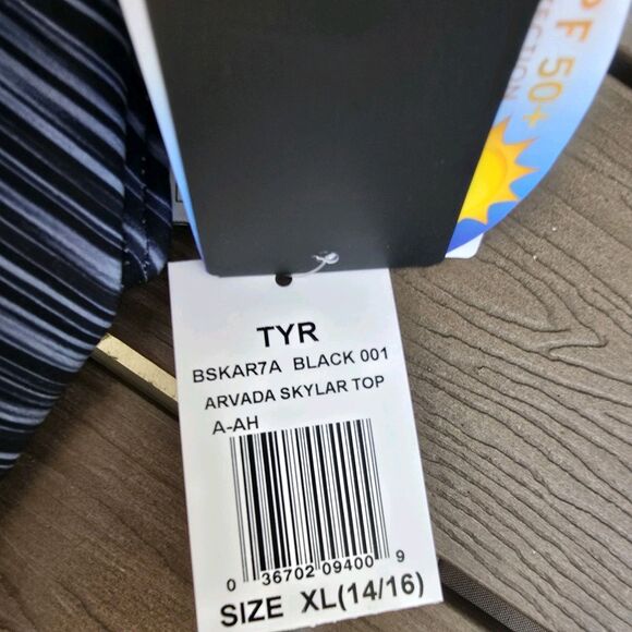 TYR Women's Arvada Skyler Swim Top, Gray/black & High Waist Bikini Sz XL New - Picture 4 of 4